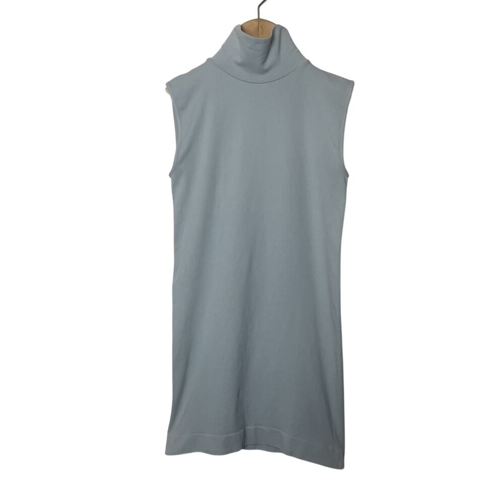 Tees by Tina Sleeveless Mock Neck Top Light Gray Blue Sleeveless One Size